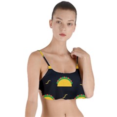 Festive Seamless Pattern With National Taco Food Layered Top Bikini Top  by Wegoenart