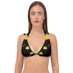 Festive Seamless Pattern With National Taco Food Double Strap Halter Bikini Top