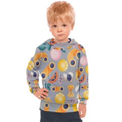 Italian Food Seamless Pattern Kids  Hooded Pullover