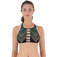 Abstract Colorful Geometric Lines Pattern Background Perfectly Cut Out Bikini Top by Wegoenart