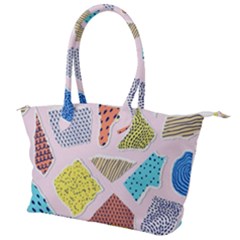 Pattern With Pieces Paper Canvas Shoulder Bag by Wegoenart