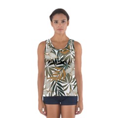 Trendy Seamless Tropical Pattern With Bright White Yellow Flowers Sport Tank Top  by Wegoenart