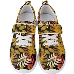 Original Seamless Tropical Pattern With Bright Reds Yellows Men s Velcro Strap Shoes by Wegoenart