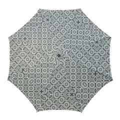 Black And White Baroque Ornate Print Pattern Golf Umbrellas by dflcprintsclothing