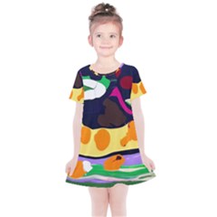 Mushroom,s Life Spin 1 2 Kids  Simple Cotton Dress