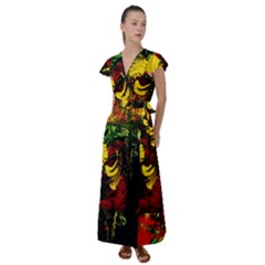 Revelation 1 3 Flutter Sleeve Maxi Dress by bestdesignintheworld