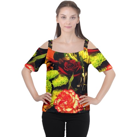 Flowers 1 1 Cutout Shoulder Tee by bestdesignintheworld