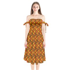 Rby-c-1-4 Shoulder Tie Bardot Midi Dress by ArtworkByPatrick