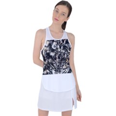 Marble Texture Racer Back Mesh Tank Top by letsbeflawed