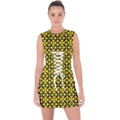 Bertha Lace Up Front Bodycon Dress by deformigo