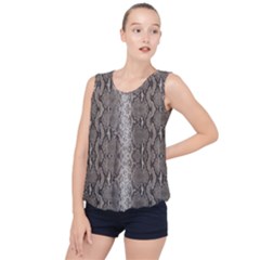 Python Snakeskin Print Bubble Hem Chiffon Tank Top by LoolyElzayat