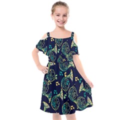 French Horn Kids  Cut Out Shoulders Chiffon Dress by BubbSnugg