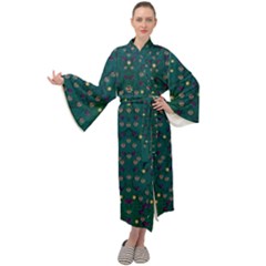 Reef Filled Of Love And Respect With  Fauna Ornate Maxi Velour Kimono by pepitasart