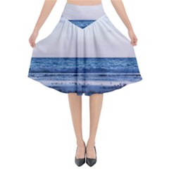 Pink Ocean Hues Flared Midi Skirt by TheLazyPineapple