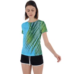 Tropical Palm Back Circle Cutout Sports Tee