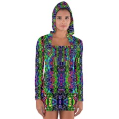 Abstract-r-8 Long Sleeve Hooded T-shirt