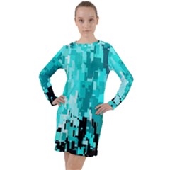 469823231 Glitch48 Long Sleeve Hoodie Dress by ScottFreeArt