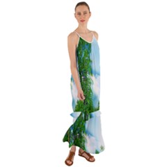 Airbrushed Sky Cami Maxi Ruffle Chiffon Dress by Fractalsandkaleidoscopes