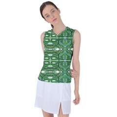 My Paint My Pallet Brocade Green Scarabs Women s Sleeveless Sports Top