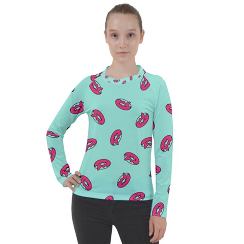 Donuts Pattern Food Colourful Women s Pique Long Sleeve Tee by Vaneshart