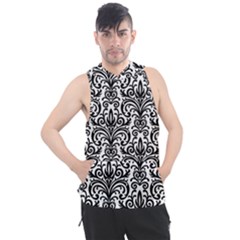 Overlay Transparent Pattern Men s Sleeveless Hoodie