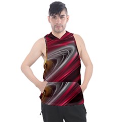 Circle Background Red Dark Bokeh Men s Sleeveless Hoodie by Vaneshart