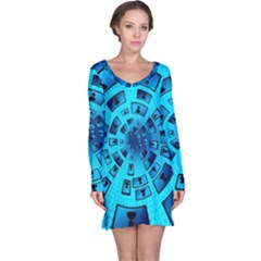 Social Media Smartphone Monitor Long Sleeve Nightdress by Vaneshart