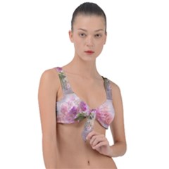 Nature Landscape Flowers Peonie Front Tie Bikini Top by Vaneshart