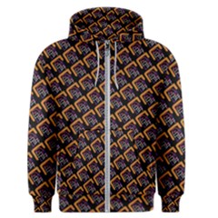 Abstract Orange Geometric Pattern Men s Zipper Hoodie