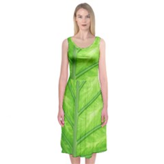 Green Bright Digital Manipulation Midi Sleeveless Dress by Vaneshart