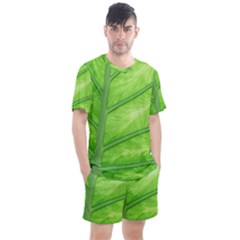 Green Bright Digital Manipulation Men s Mesh Tee And Shorts Set