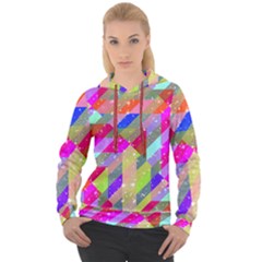 Multicolored Party Geo Design Print Women s Overhead Hoodie