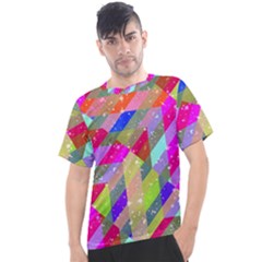 Multicolored Party Geo Design Print Men s Sport Top