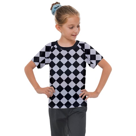 Block Fiesta - Cloudy Grey & Black Kids  Mesh Piece Tee by FashionBoulevard