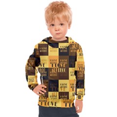 I Love Art Deco Typographic Motif Collage Print Kids  Hooded Pullover by dflcprintsclothing