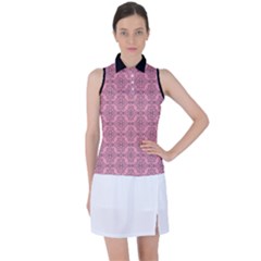 Timeless - Black & Flamingo Pink Women s Sleeveless Polo Tee