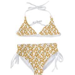 Cute Flowers - Honey Orange White Kids  Classic Bikini Set