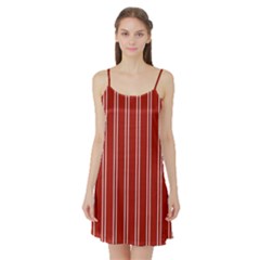 Nice Stripes - Apple Red Satin Night Slip by FashionBoulevard