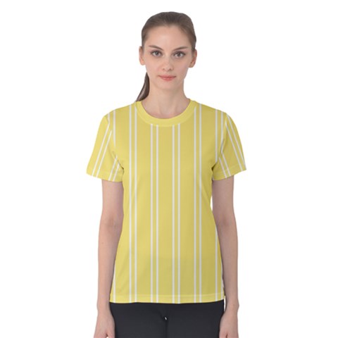 Nice Stripes - Blonde Yellow Women s Cotton Tee by FashionBoulevard