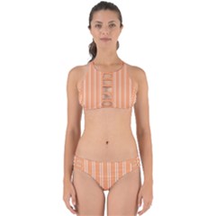 Nice Stripes - Cantaloupe Orange Perfectly Cut Out Bikini Set by FashionBoulevard