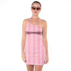 Nice Stripes - Flamingo Pink One Soulder Bodycon Dress by FashionBoulevard