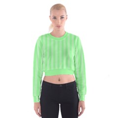 Nice Stripes - Mint Green Cropped Sweatshirt by FashionBoulevard