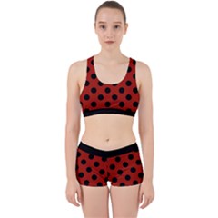 Polka Dots - Black On Apple Red Work It Out Gym Set by FashionBoulevard