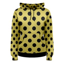 Polka Dots Black On Ceylon Yellow Women s Pullover Hoodie by FashionBoulevard