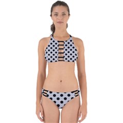 Polka Dots Black On Cloudy Grey Perfectly Cut Out Bikini Set by FashionBoulevard