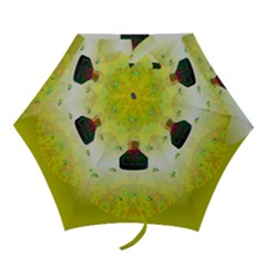 Birds And Sunshine With A Big Bottle Peace And Love Mini Folding Umbrellas by pepitasart