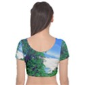 Drawing of A Summer Day Velvet Short Sleeve Crop Top  View2