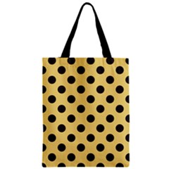 Polka Dots Black On Mellow Yellow Zipper Classic Tote Bag by FashionBoulevard