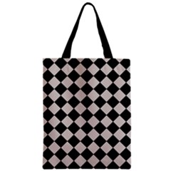 Block Fiesta Black And Abalone Grey Zipper Classic Tote Bag by FashionBoulevard