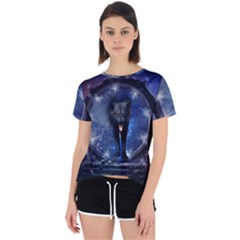 Awesome Wolf In The Gate Open Back Sport Tee by FantasyWorld7